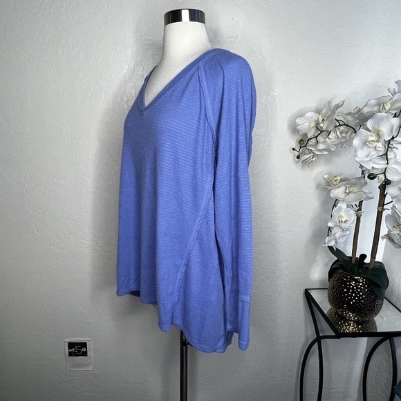 Wildfox Haley Brushed Top V-Neck Long Sleeve Stretch Pullover Purple Women L - Picture 5 of 7